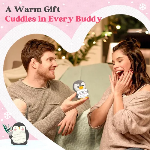 Miniatura 6 de Regalos para relaciones a larga distancia para novio, novia, amistad, regalos de Thinking of You para mejor amiga, pareja, pingüino de ganchillo