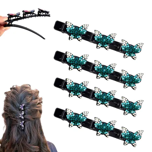 Miniatura 15 de Pinzas para el cabello trenzadas con piedra de cristal brillante para mujeres y niñas, pinzas para el cabello con diamantes de imitación 2025