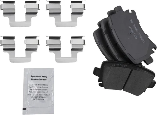 Miniatura 7 de TRQ Kit de pastillas de freno delanteras y traseras y rotores de cerámica de alto rendimiento con revestimiento en G ranurado X perforado compatible