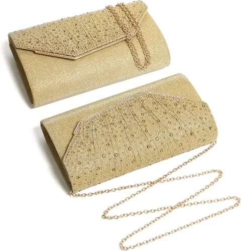 Miniatura 5 de DETARA Bolsos de noche para mujer, con lentejuelas y purpurina para mujer, bolso de mano brillante, bolso formal para boda, fiesta, baile
