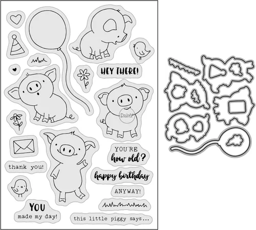 Miniatura 24 de DzIxY Bear Hedgehog Seal Fox Sellos transparentes y troqueles de corte de metal para hacer tarjetas, kit de papel para álbumes de recortes, 29