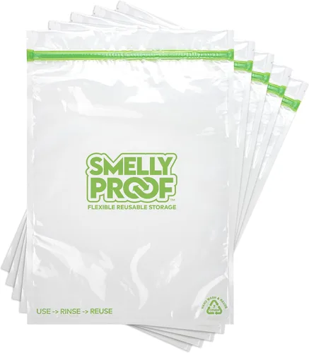Miniatura 9 de Smelly Proof Bolsas reutilizables para almacenamiento de alimentos diseñadas y MFG, fabricadas en Estados Unidos, aptas para lavavajillas, fáciles