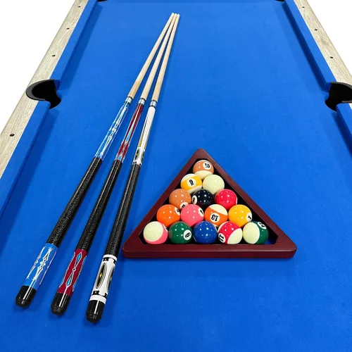 Miniatura 7 de Juego de 2 palos de billar de 58 pulgadas, 2 piezas de palo de billar de arce Azul