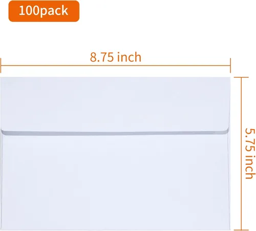Miniatura 2 de Sobres de invitación A9, paquete de 50 sobres de 5 3/4 x 8 3/4 pulgadas, autoadhesivos imprimibles para tarjetas de 5 x 8 pulgadas, color blanco