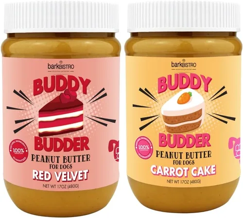 Miniatura 4 de BUDDY BUDDER Birthday Bash, mantequilla de maní 100 % natural para perros, golosina saludable de mantequilla de maní para perros, fabricada