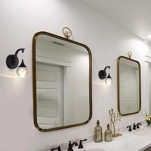 Miniatura 2 de Sedelan Lámparas de pared modernas, apliques de pared de cristal de luna para interiores, luces LED de pared regulables de 5 W para dormitorio, Negro