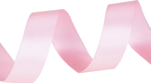 Miniatura 5 de VATIN - Cinta de satén rosa perla de doble cara, 5/8" x 25 yardas continuas, cinta de poliéster rosa para uso en lazos, ramo, envoltura de regalos