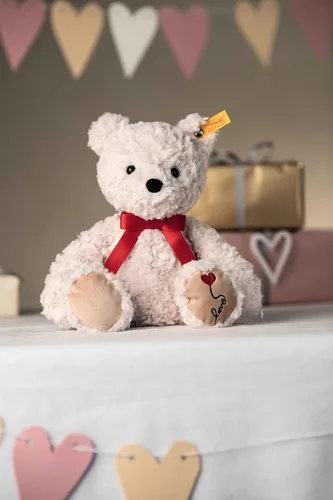 Miniatura 2 de Steiff Jimmy Love - Oso de peluche de alta calidad con lazo rojo satinado y almohadilla de pata bordada, adorable regalo para todas las ocasiones