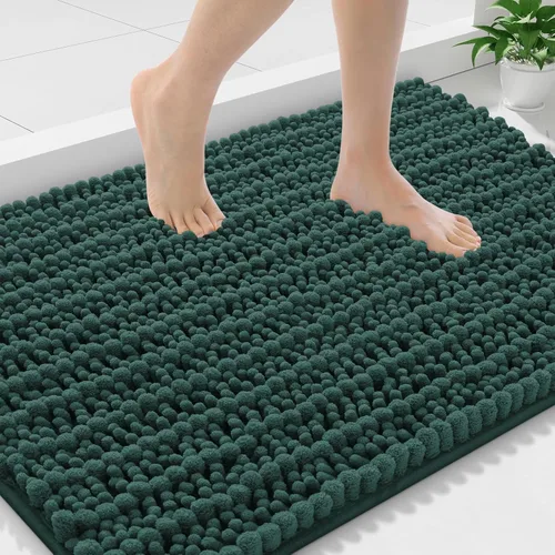 Miniatura 64 de Smiry Alfombras de Baño 24x16 pulgadas, Alfombras de Baño de Chenilla Extra Suaves y Absorbentes, Respaldo de Goma Antideslizante, Lavable a Máquina