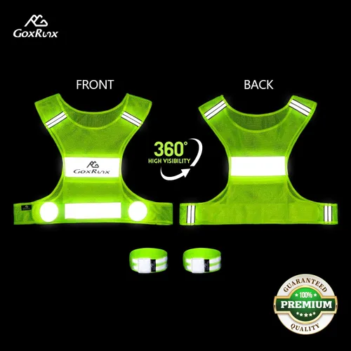 Miniatura 2 de Chaleco reflectante equipo para correr, chalecos de seguridad reflectantes ligeros con bandas para el brazo