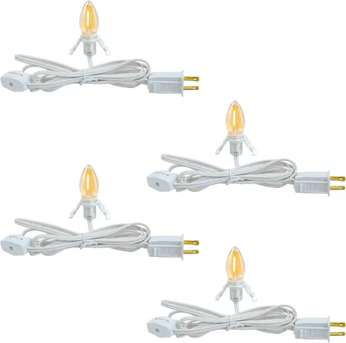 Miniatura 9 de Cable de accesorio con bombillas LED C7, cable de luz de molde de soplado de interior de 6 pies con enchufes macho y hembra para Halloween, Paquete