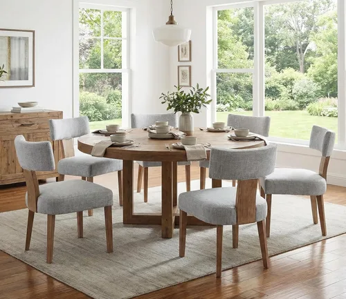 Miniatura 11 de RIVOVA Juego de 4 sillas de comedor modernas de mediados de siglo, tapizadas de piel sintética, sillas Parson modernas sin brazos de cocina, sillas