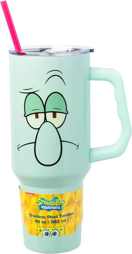 Miniatura 48 de Silver Buffalo Disney Lilo and Stitch Aloha - Vaso de acero inoxidable de doble pared con asa y pajilla, se adapta al portavasos estándar, 40 onzas