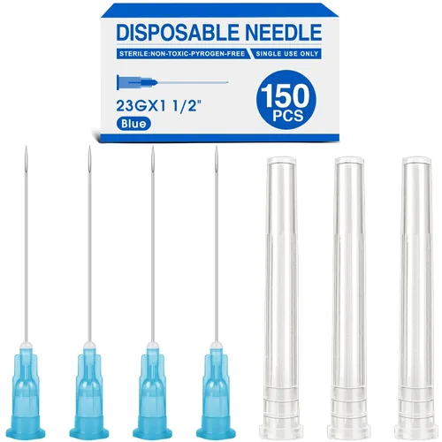 Miniatura 16 de TENKAIWICK Paquete de 150 agujas de calibre 29 de 1/2 pulgada, agujas estériles desechables para inyección Luer Lock, accesorios de laboratorio