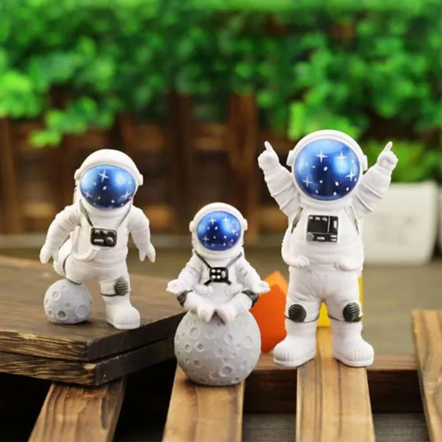 Miniatura 5 de Figura de astronauta de resina, estatua, escultura de astronauta, escultura de astronauta, juguetes educativos, adornos de astronauta