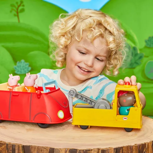 Miniatura 10 de Peppa Pig Juego de vehículos de construcción y figuras de camión de remolque del abuelo, juguetes preescolares para niños y niñas de 3 años