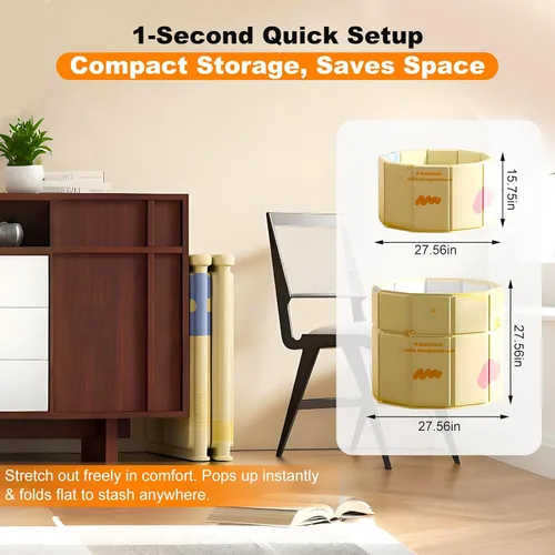 Miniatura 2 de Tina portátil para adultos de 27.5"x27.5" plegable, tina de inmersión fría colapsable, tina plegable para baño de hielo sin instalación, tina de pie