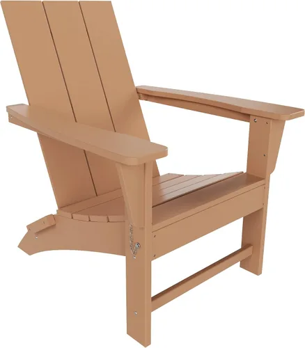Miniatura 9 de WO Home Furniture - Silla Adirondack plegable de polietileno de alta densidad para todo tipo de clima, resistente a los rayos UV y a la Roble