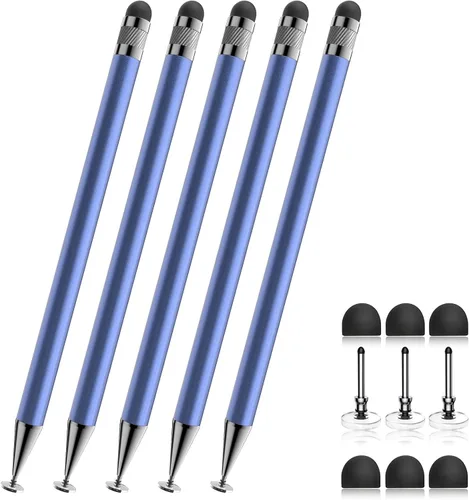 Miniatura 16 de Bopomofo Stylus (5 unidades), lápiz capacitivo 2 en 1 para pantalla táctil, alta precisión y sensibilidad, adecuado para tabletas