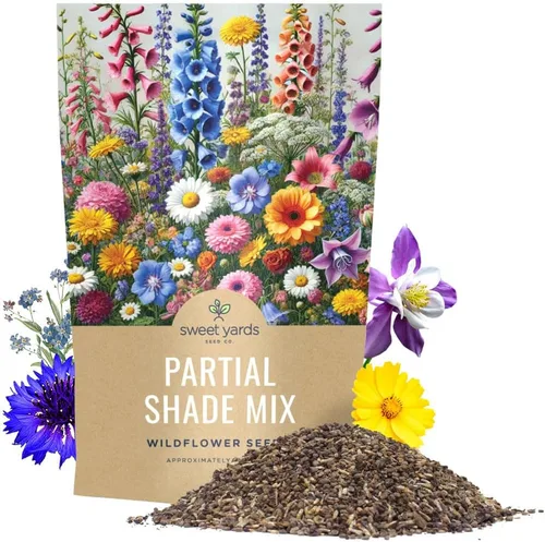 Miniatura 12 de Wildflower Seeds Mezcla de sombra parcial, 1 onza más de 7,000 semillas anuales y perennes polinizadas abiertas