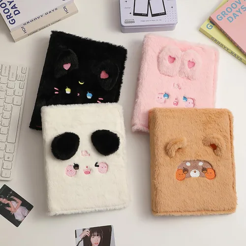 Miniatura 7 de Carpeta A5 de dibujos animados de felpa para tarjetas fotográficas con 20 fundas interiores de 3 pulgadas para álbumes de fotos en hojas sueltas