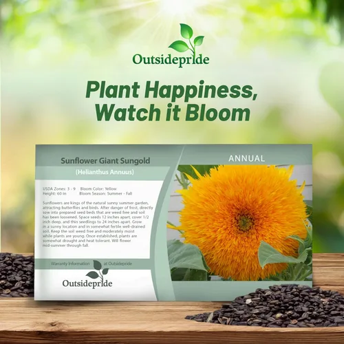 Miniatura 3 de Outsidepride Giant Sungold - Semillas de girasol para plantar, 500 piezas anuales, fáciles de cultivar con flores vibrantes y abundantes