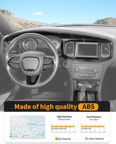 Miniatura 2 de Hoolcar para Dodge Charger 2015+ Kit de Embellecedores de Decoración Interior, Panel Central de Control del Tablero, Embellecedor del Panel