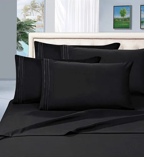 Miniatura 9 de Elegant Comfort Juego de sábanas de 4 piezas de calidad egipcia de 1500 hilos, ultra suave, resistente a las arrugas, la decoloración y las manchas