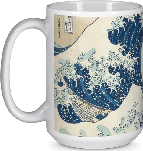 Miniatura 7 de Great Wave Off Kanagawa - Taza de café (20 onzas), color blanco