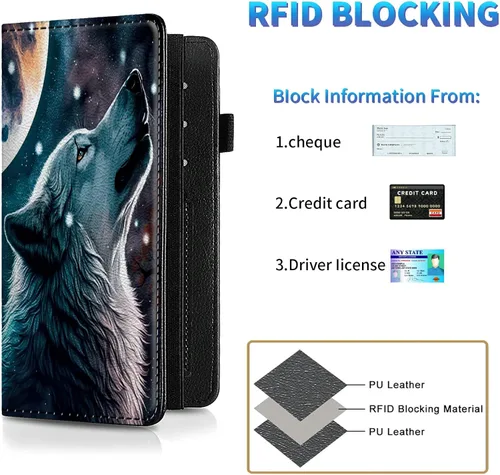 Miniatura 114 de Funda para chequera para hombres y mujeres, cartera de cuero RFID con ranuras para tarjetas de crédito, soporte de cheques duplicados personales