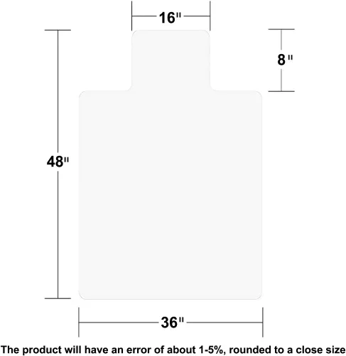 Miniatura 8 de Tapete para silla de oficina para suelo de madera dura, 36 x 48 pulgadas, PVC transparente para silla de escritorio – Protector de suelo resistente