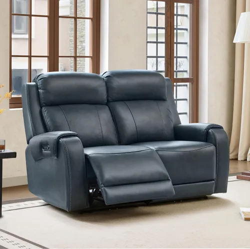 Miniatura 16 de CHITA Sofá reclinable eléctrico de piel auténtica, sofá reclinable con reposacabezas eléctrico, doble motor, puertos de carga USB, sofá reclinable