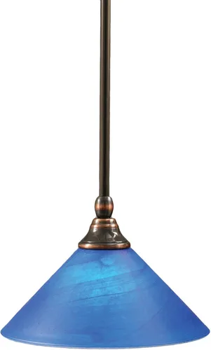 Miniatura 12 de Toltec Lighting Tallo Colgado Mini colgante, acabado de cobre negro, 3.5" cuadrado humo burbuja vidrio