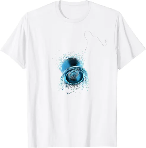 Miniatura 19 de Shattered Yo Yo - Camiseta de diseño azul impresionante, Negro, S