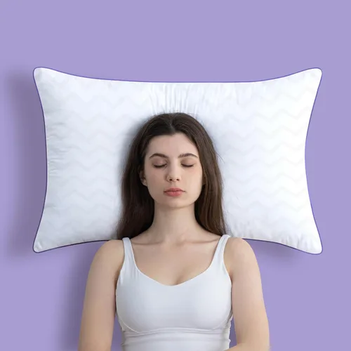 Miniatura 3 de MOLCLCUY Juego de 4 almohadas de cama tamaño estándar, almohada de la colección de hotel para dormir de lado y de espalda, relleno de microfibra