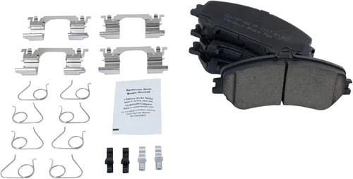 Miniatura 6 de TRQ Kit de pastillas de freno delantero y rotor, kit químico de freno, pastillas de freno de cerámica premium con revestimiento G compatible