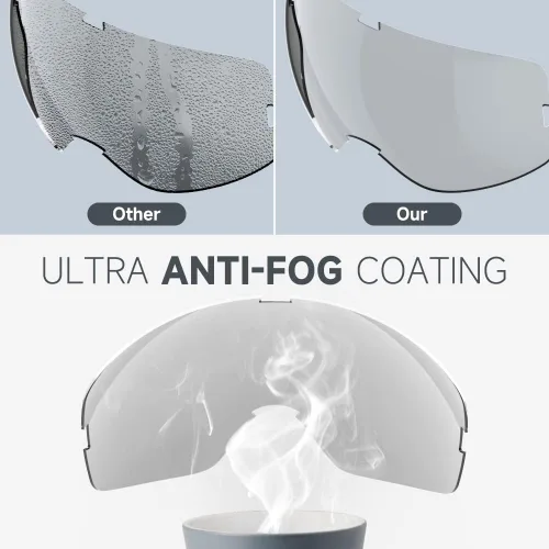 Miniatura 6 de Gafas de esquí de snowboard para hombres, mujeres, adultos, jóvenes, sobre gafas OTG/100% protección UV, antivaho/visión amplia