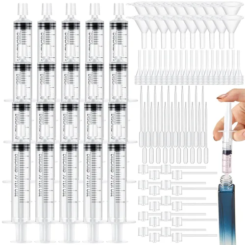 Miniatura 8 de Geiserailie Kit de 25 piezas de bomba de recarga de perfume, dispensador de perfume, incluye embudos, bombas dispensadoras, jeringas, goteros