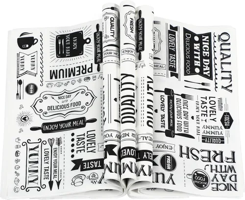 Miniatura 8 de 150 hojas de papel encerado, papel de periódico delicatessen para cestas de alimentos, 8.3 x 9.8 pulgadas, papel de envoltura de sándwich