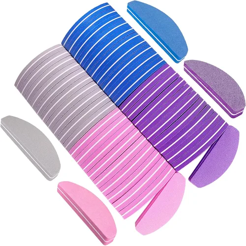 Pulidores de uñas (40 piezas), limas de uñas a granel para uñas acrílicas y uñas naturales, grano 100/180 de doble cara, portátil, lavable, pulidor