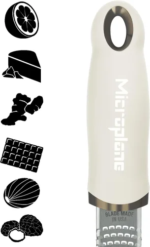 Miniatura 2 de Rallador Microplane Zester en Beige Cashmere para frutas cítricas, queso duro, jengibre, chocolate y nuez moscada, con hoja fina de acero inoxidable