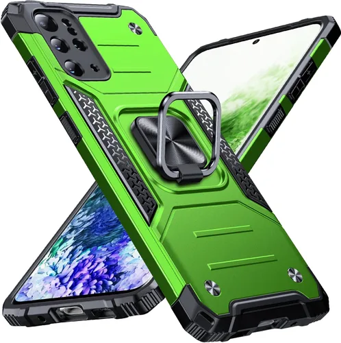 Miniatura 9 de Anqrp Funda para Galaxy S22 Ultra, Funda Protectora de Teléfono de Grado Militar con Soporte Plegable de Anillo de Metal Giratorio