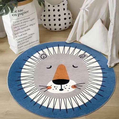 Miniatura 8 de USTIDE Alfombra extra grande para niños, alfombra suave de león, alfombra para dormitorio, alfombra para gatear bebé, alfombra de sala