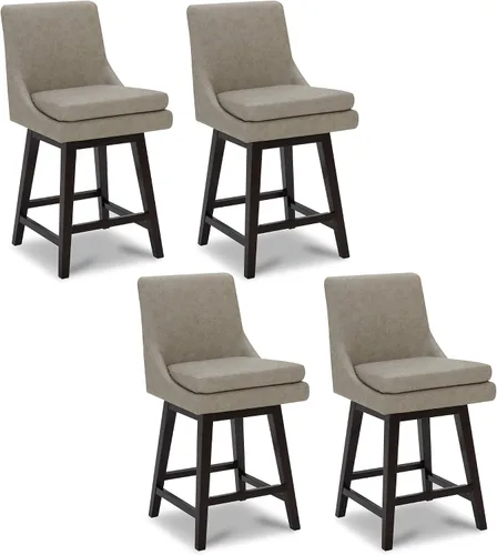 Miniatura 39 de CHITA Taburete de bar giratorio de altura de mostrador, taburete de bar tapizado, altura del asiento de 26.8 pulgadas de alto, tela en niebla