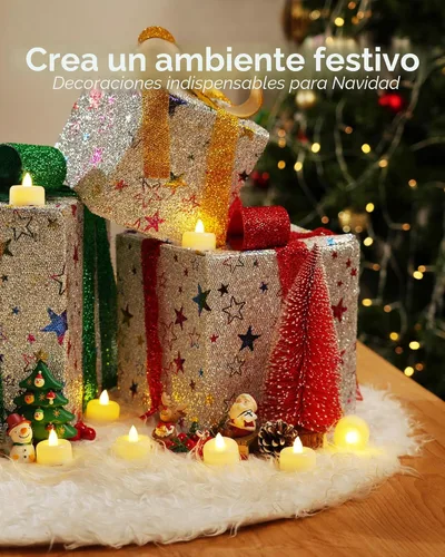 Miniatura 8 de Amagic - Paquete de 24 velas de té LED sin llama, velas de luz de té falsas eléctricas, funcionamiento a pila, para uso votivo, Halloween, Navidad
