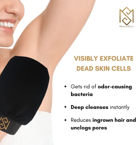 Miniatura 9 de MoroccanSource - Guantes exfoliantes para el cuerpo, removedor de piel muerta, guante de ducha para limpieza de piel muerta y limpieza profunda