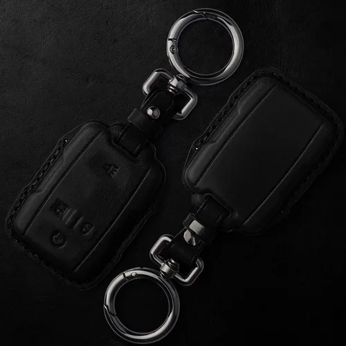 Miniatura 3 de Tukellen Compatible con funda de cuero para llavero Chevrolet para GMC Sierra 2019-2021, Canyon, Chevy Silverado 1500, Tahoe, Colorado, Suburban
