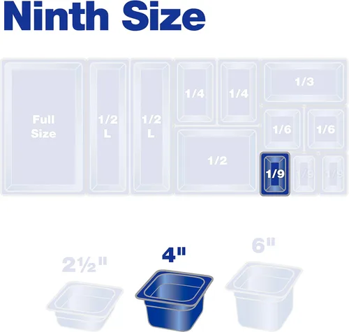 Miniatura 3 de Carlisle FoodService Products Pan plástico para alimentos 1/9 tamaño 4 pulgadas profundo claro Transparente