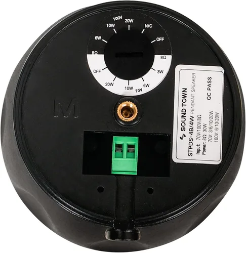 Miniatura 3 de Sound Town Paquete de 2 altavoces colgantes de 4 pulgadas para todo tipo de clima, IP66, montaje en pared, paisaje, 70V/100V/8-Ohm, altavoz