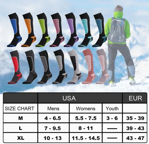Miniatura 6 de Merino Wool Ski Socks Cold Weather Socks for Snowboarding Snow Winter Thermal Knee-high Warm Socks Hunting
